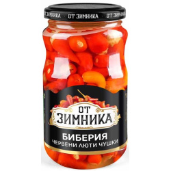 Biberia Red Hot Peppers in Brine 340g Ot Zimnika